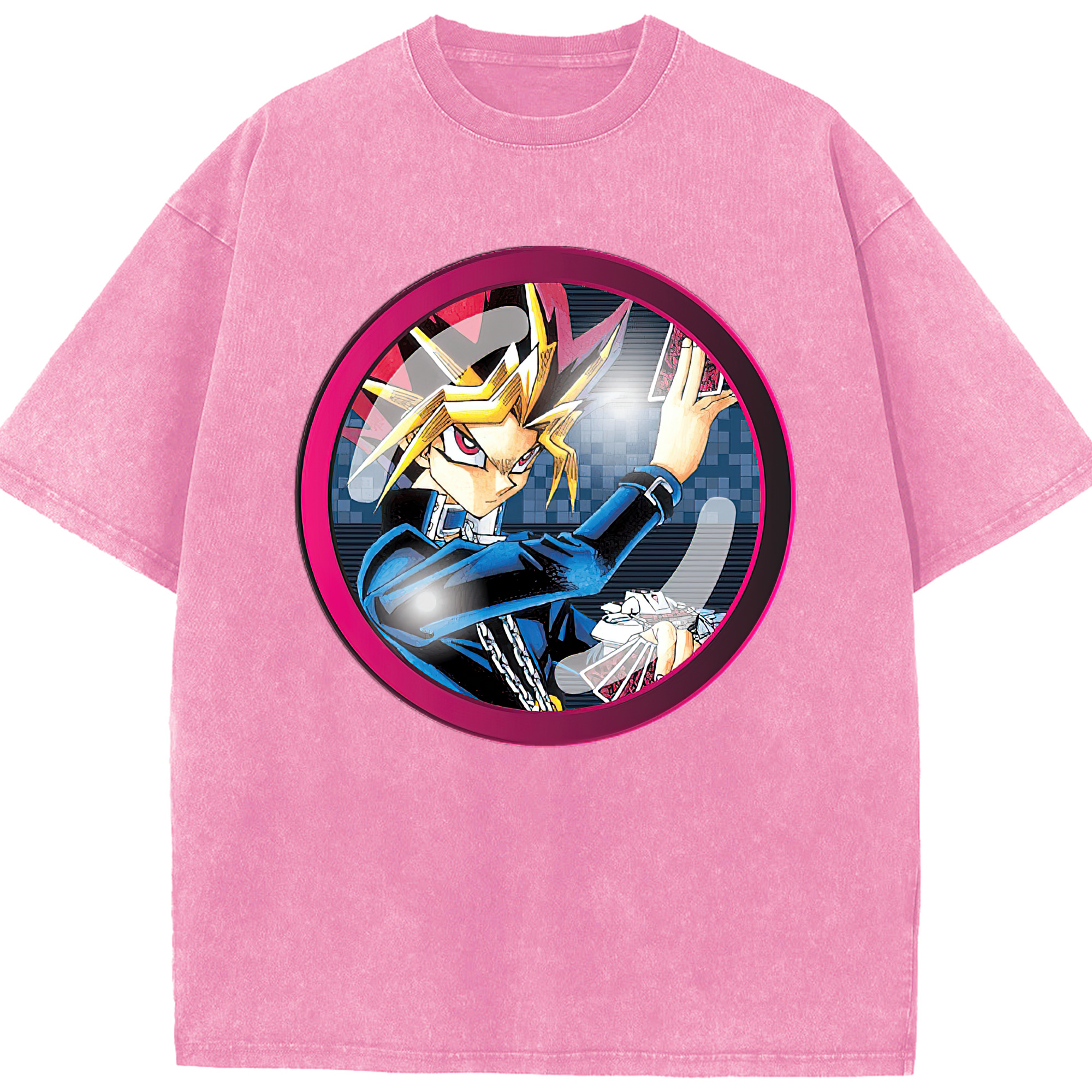 （画像用） 遊☆戯☆王 Yu-Gi-Oh! 綿100% ヴィンテージ風 半袖Tシャツ（フロントプリント）